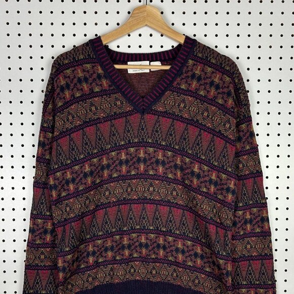 Walter Hagen Italian Made Knit Sweater Men's Medium Multicolor Coogi STYLE Italy - Picture 2 of 6